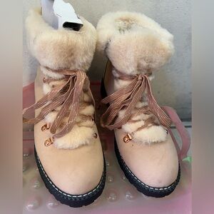 JCrew Women's Tan “Fur”-Lined Boots